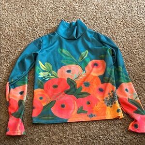 Floral Long Sleeve Turtleneck Top